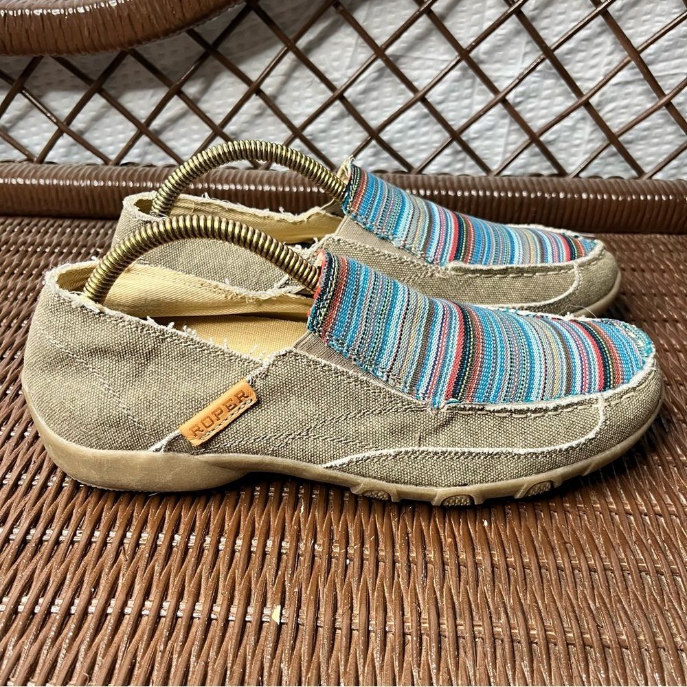 Roper Tweed Moc Slip-on Loafer Casual Shoes Size 9